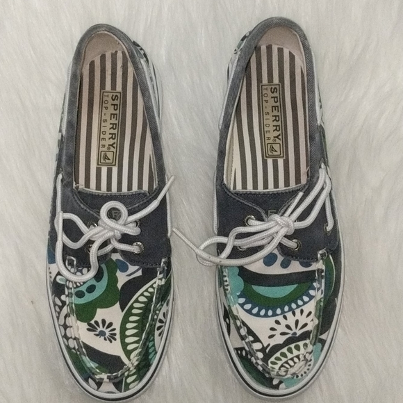 SPERRY TOP-SIDER Denim Floral Shoes - Picture 1 of 5